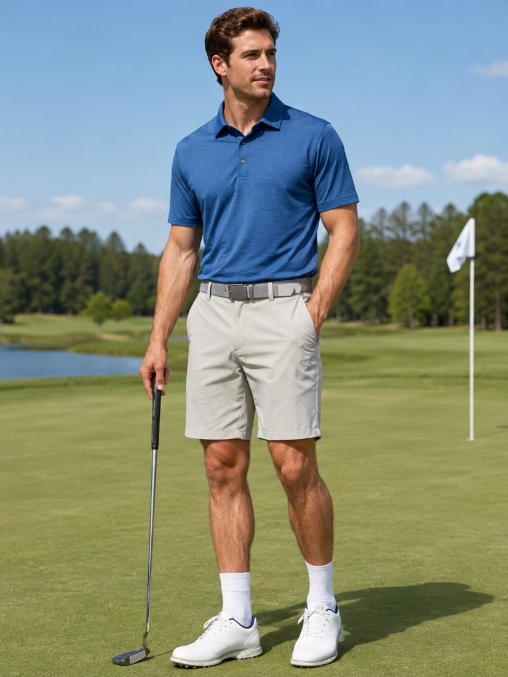 NFINITY Men's Light Gray Flat Front Shorts